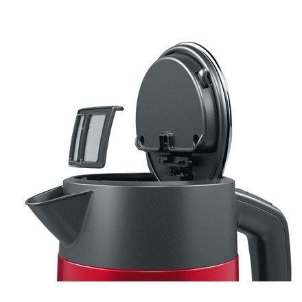 Bosch | Kettle | DesignLine TWK4P434 | Electric | 2400 W | 1.7 L | Stainless steel | 360° rotational base | Red/Black Bosch | Kettle | DesignLine TWK4P434 | Electric | 2400 W | 1.7 L | Stainless steel | 360° rotational base | Red/Black