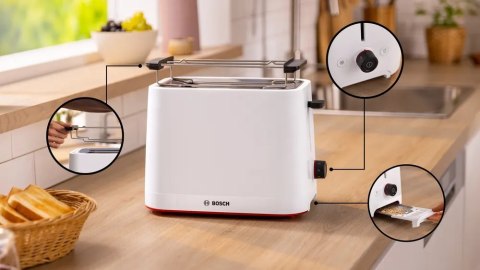 Bosch Compact Toaster | TAT3M121 MyMoment | Number of slots 2 | Housing material Plastic | White Bosch Compact Toaster | TAT3M121 MyMoment | Number of slots 2 | Housing material Plastic | White