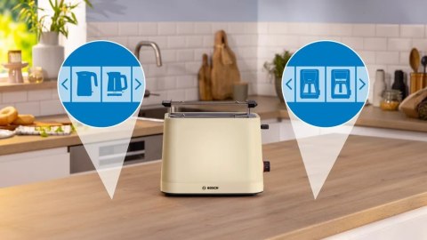 Bosch Compact Toaster | TAT3M127 MyMoment | Number of slots 2 | Housing material Plastic | Beige Bosch Compact Toaster | TAT3M127 MyMoment | Number of slots 2 | Housing material Plastic | Beige