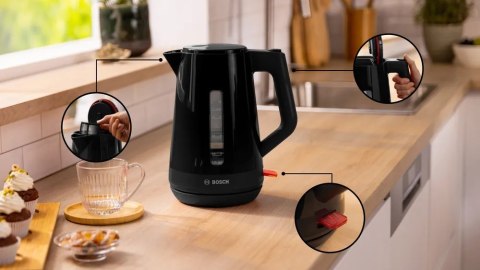 Bosch Kettle | TWK1M123 | Electric | 2400 W | 1.7 L | Plastic | 360° rotational base | Black Bosch Kettle | TWK1M123 | Electric | 2400 W | 1.7 L | Plastic | 360° rotational base | Black