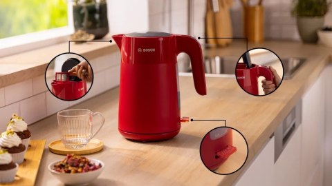 Bosch Kettle | TWK2M164 MyMoment | Electric | 2400 W | 1.7 L | Plastic | 360° rotational base | Red Bosch Kettle | TWK2M164 MyMoment | Electric | 2400 W | 1.7 L | Plastic | 360° rotational base | Red