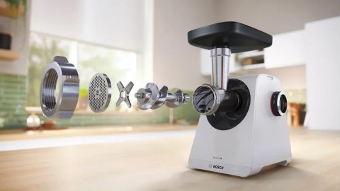 Bosch Meat Mincer | MFWS420W | White | 500 W | Number of speeds 2 | Throughput (kg/min) 2.5 Bosch Meat Mincer | MFWS420W | White | 500 W | Number of speeds 2 | Throughput (kg/min) 2.5