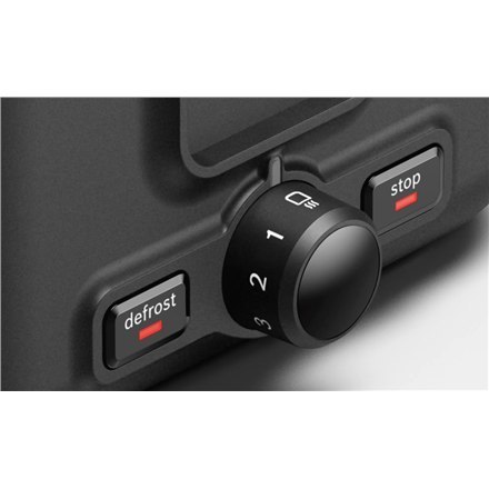 Bosch | TAT3P423 | DesignLine Toaster | Power 970 W | Number of slots 2 | Housing material Stainless steel | Black Bosch | TAT3P423 | DesignLine Toaster | Power 970 W | Number of slots 2 | Housing material Stainless steel | Black