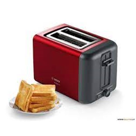 Bosch | TAT3P424 | DesignLine Toaster | Power 970 W | Number of slots 2 | Housing material Stainless steel | Red Bosch | TAT3P424 | DesignLine Toaster | Power 970 W | Number of slots 2 | Housing material Stainless steel | Red