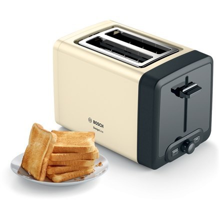 Bosch | TAT4P427 | DesignLine Compact Toaster | Power 970 W | Number of slots 2 | Housing material Stainless steel | Beige Bosch | TAT4P427 | DesignLine Compact Toaster | Power 970 W | Number of slots 2 | Housing material Stainless steel | Beige
