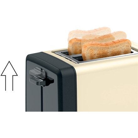 Bosch | TAT4P427 | DesignLine Compact Toaster | Power 970 W | Number of slots 2 | Housing material Stainless steel | Beige Bosch | TAT4P427 | DesignLine Compact Toaster | Power 970 W | Number of slots 2 | Housing material Stainless steel | Beige