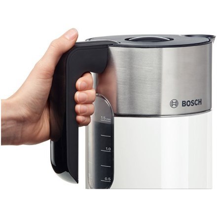 Bosch | TWK8611P | With electronic control | 2400 W | 1.5 L | Stainless steel | 360° rotational base | White Bosch | TWK8611P | With electronic control | 2400 W | 1.5 L | Stainless steel | 360° rotational base | White