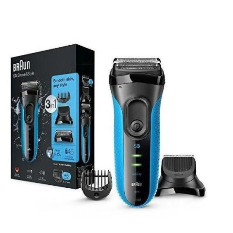 Braun | Golarka z trymerem | Series 3 Shave&Style 3010BT | Czas pracy (maks.) 45 min | Na mokro i sucho | NiMH | Czarny/Niebiesk Braun | Golarka z trymerem | Series 3 Shave&Style 3010BT | Czas pracy (maks.) 45 min | Na mokro i sucho | NiMH | Czarny/Niebiesk