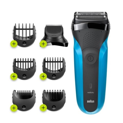 Braun | Golarka z trymerem | Shave&Style 310BT | Bezprzewodowa | Wet & Dry | Liczba stopni długości 5 | Czarny/Niebieski Braun | Golarka z trymerem | Shave&Style 310BT | Bezprzewodowa | Wet & Dry | Liczba stopni długości 5 | Czarny/Niebieski