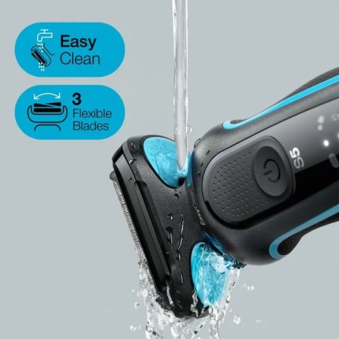 Braun | Shaver | 51-M1000S | Operating time (max) 50 min | Wet & Dry | Lithium Ion | Black/Blue Braun | Shaver | 51-M1000S | Operating time (max) 50 min | Wet & Dry | Lithium Ion | Black/Blue