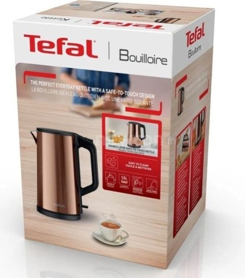 Czajnik TEFAL KI583C10 Elektryczny 2000 W 1.5 L ze stali nierdzewnej na podstawie obrotowej 360° - Złoty Czajnik TEFAL KI583C10 Elektryczny 2000 W 1.5 L ze stali nierdzewnej na podstawie obrotowej 360° - Złoty