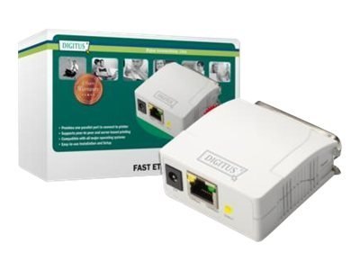 Digitus | Fast Ethernet Print Server, 1-Port 1x RJ45, 1x DB-36-pin male Centronics | DN-13001-1 | White Digitus | Fast Ethernet Print Server, 1-Port 1x RJ45, 1x DB-36-pin male Centronics | DN-13001-1 | White