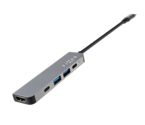 Fixed | 5-port USB-C HUB Mini for laptops and tablets | FIXHU-MN-GR | Gray Fixed | 5-port USB-C HUB Mini for laptops and tablets | FIXHU-MN-GR | Gray