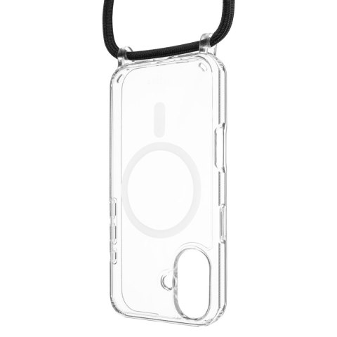 Fixed | MagPure Neck | Back Cover with Lanyard | Apple | iPhone 16 | TPU | Clear, Black Fixed | MagPure Neck | Back Cover with Lanyard | Apple | iPhone 16 | TPU | Clear, Black