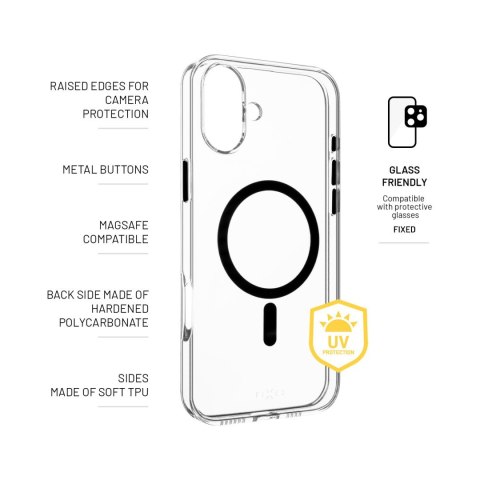 Fixed | MagPurity | Back Cover | Apple | iPhone 16 Plus | TPU | Clear, Black Fixed | MagPurity | Back Cover | Apple | iPhone 16 Plus | TPU | Clear, Black