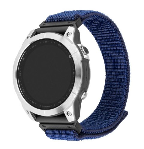 Fixed | Sporty Strap for Garmin QuickFit 22mm | 160-210 mm | Dark blue | Nylon Fixed | Sporty Strap for Garmin QuickFit 22mm | 160-210 mm | Dark blue | Nylon