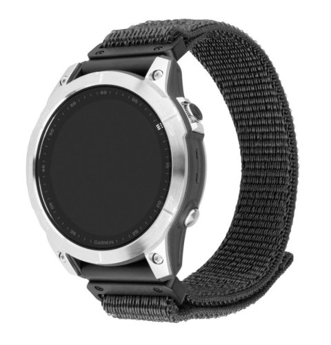 Fixed | Sporty Strap for Garmin QuickFit 22mm | 160-210 mm | Dark gray | Nylon Fixed | Sporty Strap for Garmin QuickFit 22mm | 160-210 mm | Dark gray | Nylon