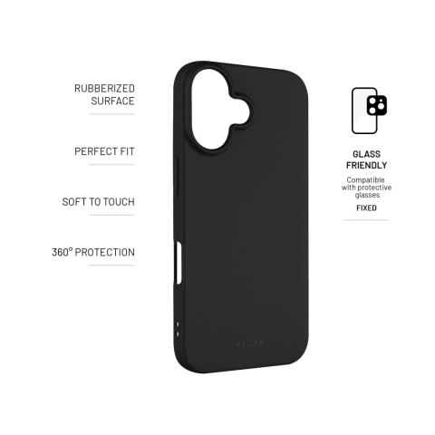 Fixed | Story | Back Cover | Apple | iPhone 16 Plus | Rubber | Black Fixed | Story | Back Cover | Apple | iPhone 16 Plus | Rubber | Black