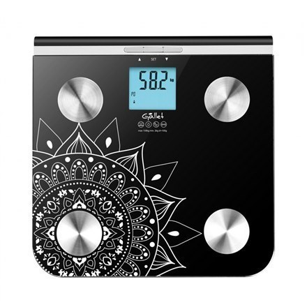 Gallet | Personal scale | GALPEP712 | Maximum weight (capacity) 150 kg | Accuracy 100 g | Black with motive Gallet | Personal scale | GALPEP712 | Maximum weight (capacity) 150 kg | Accuracy 100 g | Black with motive