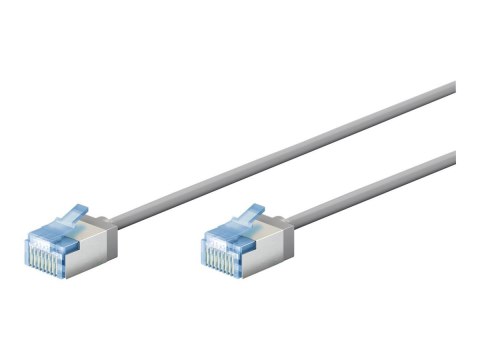 Goobay 74304 Ultra-Flexible CAT 6A Patch Cable, Slim, U/UTP, 0.15 m, Grey | Goobay Goobay 74304 Ultra-Flexible CAT 6A Patch Cable, Slim, U/UTP, 0.15 m, Grey | Goobay
