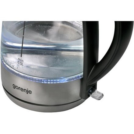 Gorenje | Czajnik | K17GE | Elektryczny | 2150 W | 1.7 L | Szkło | Obracana podstawa 360° | Przezroczysty/Nierdzewna stal Gorenje | Czajnik | K17GE | Elektryczny | 2150 W | 1.7 L | Szkło | Obracana podstawa 360° | Przezroczysty/Nierdzewna stal