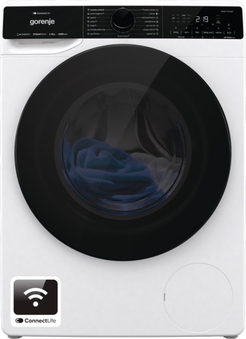Gorenje Washing Machine | WPNA84A2TSWIFI | Energy efficiency class A | Front loading | Washing capacity 8 kg | 1400 RPM | Depth Gorenje Washing Machine | WPNA84A2TSWIFI | Energy efficiency class A | Front loading | Washing capacity 8 kg | 1400 RPM | Depth