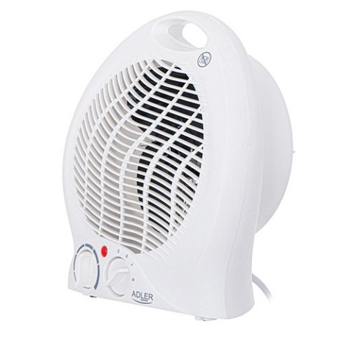 Grzejnik wentylatorowy Adler AD 7728 o mocy 2000 W, z dwoma poziomami mocy, kolor biały Grzejnik wentylatorowy Adler AD 7728 o mocy 2000 W, z dwoma poziomami mocy, kolor biały
