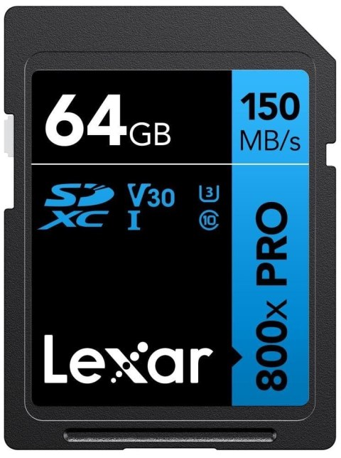 Lexar | Karta pamięci | Professional 800x PRO | 64 GB | SDXC | Pamięć flash klasy UHS-I Lexar | Karta pamięci | Professional 800x PRO | 64 GB | SDXC | Pamięć flash klasy UHS-I