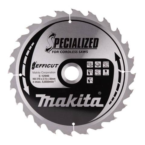 Makita | Tarcza tnąca Efficut do drewna, 270 x 30 x 2,15 mm, Z-24 Makita | Tarcza tnąca Efficut do drewna, 270 x 30 x 2,15 mm, Z-24