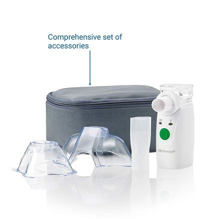 Medisana | High efficiency through innovative micro-membrane nebulisation (mesh technology) with ultrafine droplets. Automatical Medisana | High efficiency through innovative micro-membrane nebulisation (mesh technology) with ultrafine droplets. Automatical