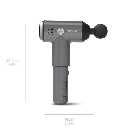 Medisana | Massage Gun Pro | MG 500 | Liczba stref masażu | Liczba poziomów mocy 3 | Szary Medisana | Massage Gun Pro | MG 500 | Liczba stref masażu | Liczba poziomów mocy 3 | Szary