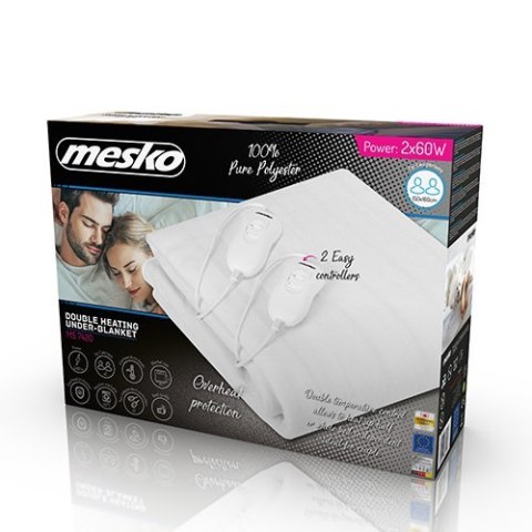 Mesko Electirc heating under-blanket MS 7420 Number of heating levels 4 Number of persons 2 Washable Remote control Polyester 2x Mesko Electirc heating under-blanket MS 7420 Number of heating levels 4 Number of persons 2 Washable Remote control Polyester 2x