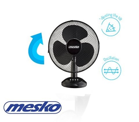 Mesko | Fan | MS 7310 | Table Fan | Black | Diameter 40 cm | Number of speeds 3 | Oscillation | 45 W | No Mesko | Fan | MS 7310 | Table Fan | Black | Diameter 40 cm | Number of speeds 3 | Oscillation | 45 W | No