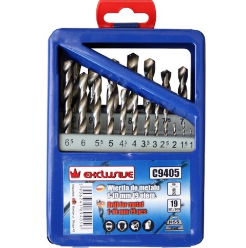 Metal drill set 1-10 mm, 19 pcs Metal drill set 1-10 mm, 19 pcs