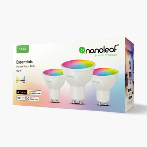 Nanoleaf Essentials Smart GU10 Bulb Matter 5W 400Lm RGBCW, 3pcs pack Nanoleaf | Essentials Smart GU10 Bulb Matter 5W 400Lm RGBCW Nanoleaf Essentials Smart GU10 Bulb Matter 5W 400Lm RGBCW, 3pcs pack Nanoleaf | Essentials Smart GU10 Bulb Matter 5W 400Lm RGBCW