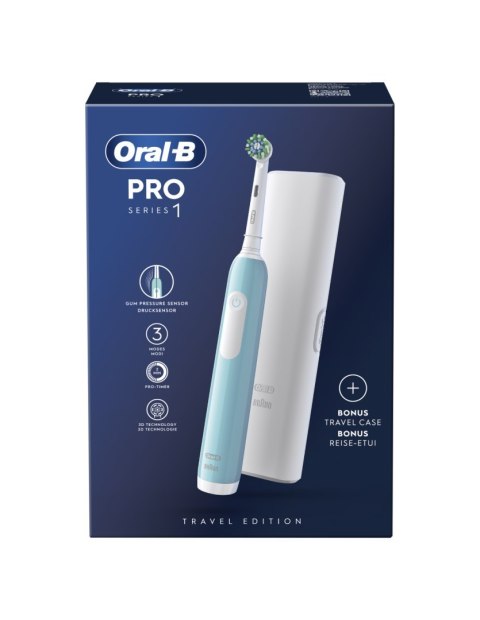 Oral-B Electric Toothbrush with Travel Case Pro Series 1 Rechargeable For adults Number of brush heads included 1 Caribbean Blue Oral-B Electric Toothbrush with Travel Case Pro Series 1 Rechargeable For adults Number of brush heads included 1 Caribbean Blue