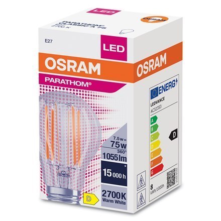 Osram Parathom Classic Filament 75 non-dim?7,5W/827 E27 bulb Osram Parathom Classic Filament 75 non-dim?7,5W/827 E27 bulb