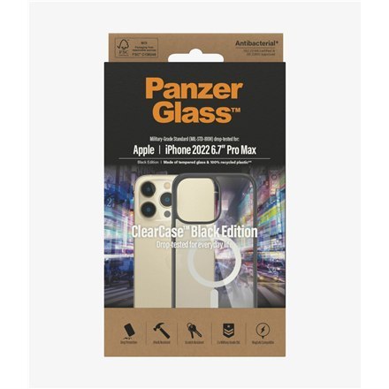PanzerGlass | Back cover for mobile phone | Apple iPhone 14 Pro Max | Black | Transparent PanzerGlass | Back cover for mobile phone | Apple iPhone 14 Pro Max | Black | Transparent
