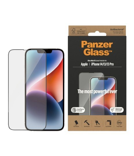 PanzerGlass | Ochraniacz ekranu | Apple | iPhone 14/13/13 Pro | Szkło hartowane | Przezroczysty | Odporny na odciski palców; Dia PanzerGlass | Ochraniacz ekranu | Apple | iPhone 14/13/13 Pro | Szkło hartowane | Przezroczysty | Odporny na odciski palców; Dia