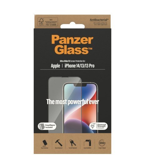 PanzerGlass | Ochraniacz ekranu | Apple | iPhone 14/13/13 Pro | Szkło hartowane | Przezroczysty | Odporny na odciski palców; Dia PanzerGlass | Ochraniacz ekranu | Apple | iPhone 14/13/13 Pro | Szkło hartowane | Przezroczysty | Odporny na odciski palców; Dia