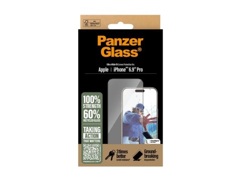 PanzerGlass Screen protector | Apple | iPhone 16 Pro Max | Glass | Transparent | Ultra-Wide Fit PanzerGlass Screen protector | Apple | iPhone 16 Pro Max | Glass | Transparent | Ultra-Wide Fit