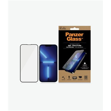 PanzerGlass | Screen protector - glass | Apple iPhone 13 Pro Max | Tempered glass | Black | Transparent PanzerGlass | Screen protector - glass | Apple iPhone 13 Pro Max | Tempered glass | Black | Transparent