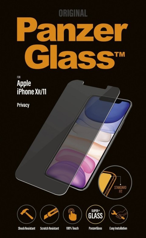 PanzerGlass | Screen protector - glass - with privacy filter | Apple iPhone 11, XR | Tempered glass | Transparent PanzerGlass | Screen protector - glass - with privacy filter | Apple iPhone 11, XR | Tempered glass | Transparent