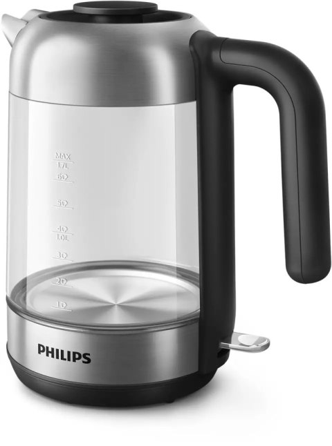 Philips | Kettle | HD9339/80 | Electric | 2200 W | 1.7 L | Stainless steel/Glass | 360° rotational base | Black/Silver Philips | Kettle | HD9339/80 | Electric | 2200 W | 1.7 L | Stainless steel/Glass | 360° rotational base | Black/Silver