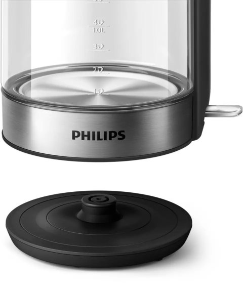 Philips | Kettle | HD9339/80 | Electric | 2200 W | 1.7 L | Stainless steel/Glass | 360° rotational base | Black/Silver Philips | Kettle | HD9339/80 | Electric | 2200 W | 1.7 L | Stainless steel/Glass | 360° rotational base | Black/Silver