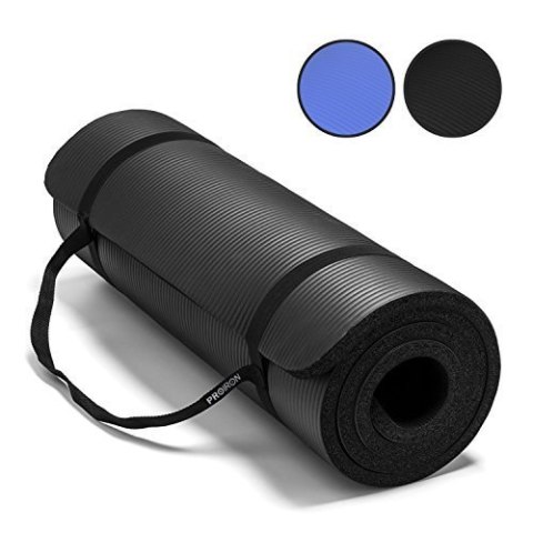 PROIRON Exercise Mat Black, Rubber Foam, 180 x 61 x 1.5 cm; Rolled up diameter: 15-20 cm PROIRON Exercise Mat Black, Rubber Foam, 180 x 61 x 1.5 cm; Rolled up diameter: 15-20 cm