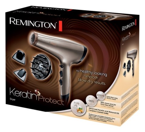 Remington | Suszarka do włosów | AC8002 | 2200 W | Liczba ustawień temperatury 3 | Funkcja jonizacji | Dysza dyfuzora | Brązowy/ Remington | Suszarka do włosów | AC8002 | 2200 W | Liczba ustawień temperatury 3 | Funkcja jonizacji | Dysza dyfuzora | Brązowy/