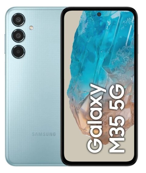 Samsung Galaxy | M35 (M356) | Light Blue | 6.6 " | Super AMOLED | 1080 x 2340 pixels | Exynos | Internal RAM 6 GB | 128 GB | Dua Samsung Galaxy | M35 (M356) | Light Blue | 6.6 " | Super AMOLED | 1080 x 2340 pixels | Exynos | Internal RAM 6 GB | 128 GB | Dua