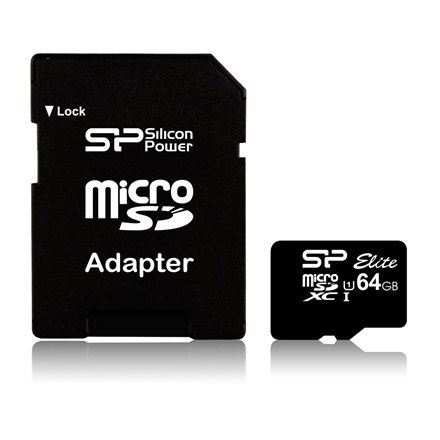 Silicon Power | Elite UHS-I | 64 GB | MicroSDXC | Pamięć flash klasy 10 | Adapter SD Silicon Power | Elite UHS-I | 64 GB | MicroSDXC | Pamięć flash klasy 10 | Adapter SD