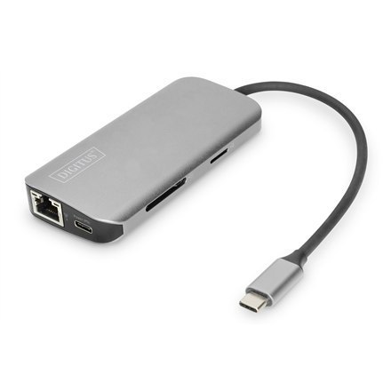 Stacja Dokująca USB-C Digitus | Uniwersalna, 8 Portów | Dla Laptopów | Gniazda Ethernet LAN (RJ-45) 1 | Porty VGA (D-Sub) | Port Stacja Dokująca USB-C Digitus | Uniwersalna, 8 Portów | Dla Laptopów | Gniazda Ethernet LAN (RJ-45) 1 | Porty VGA (D-Sub) | Port